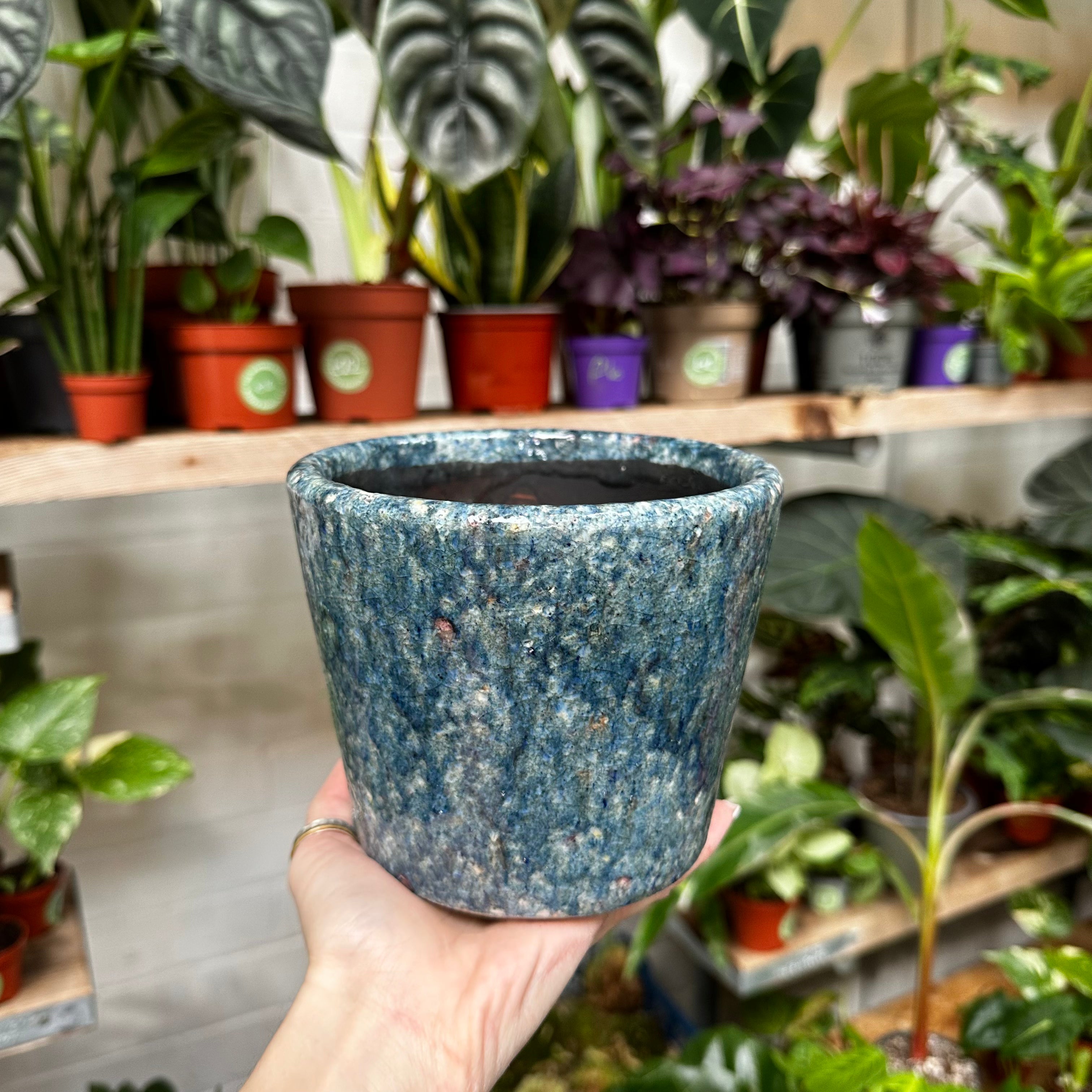 Stained Glass Deco Pot - Raindrop