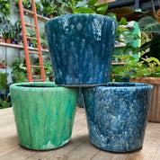 Stained Glass Deco Pot - Pond Weed