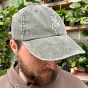 Cap in Olive with Cream Logo at The Watered Garden