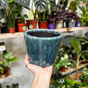 Stained Glass Deco Pot - Deep Blue