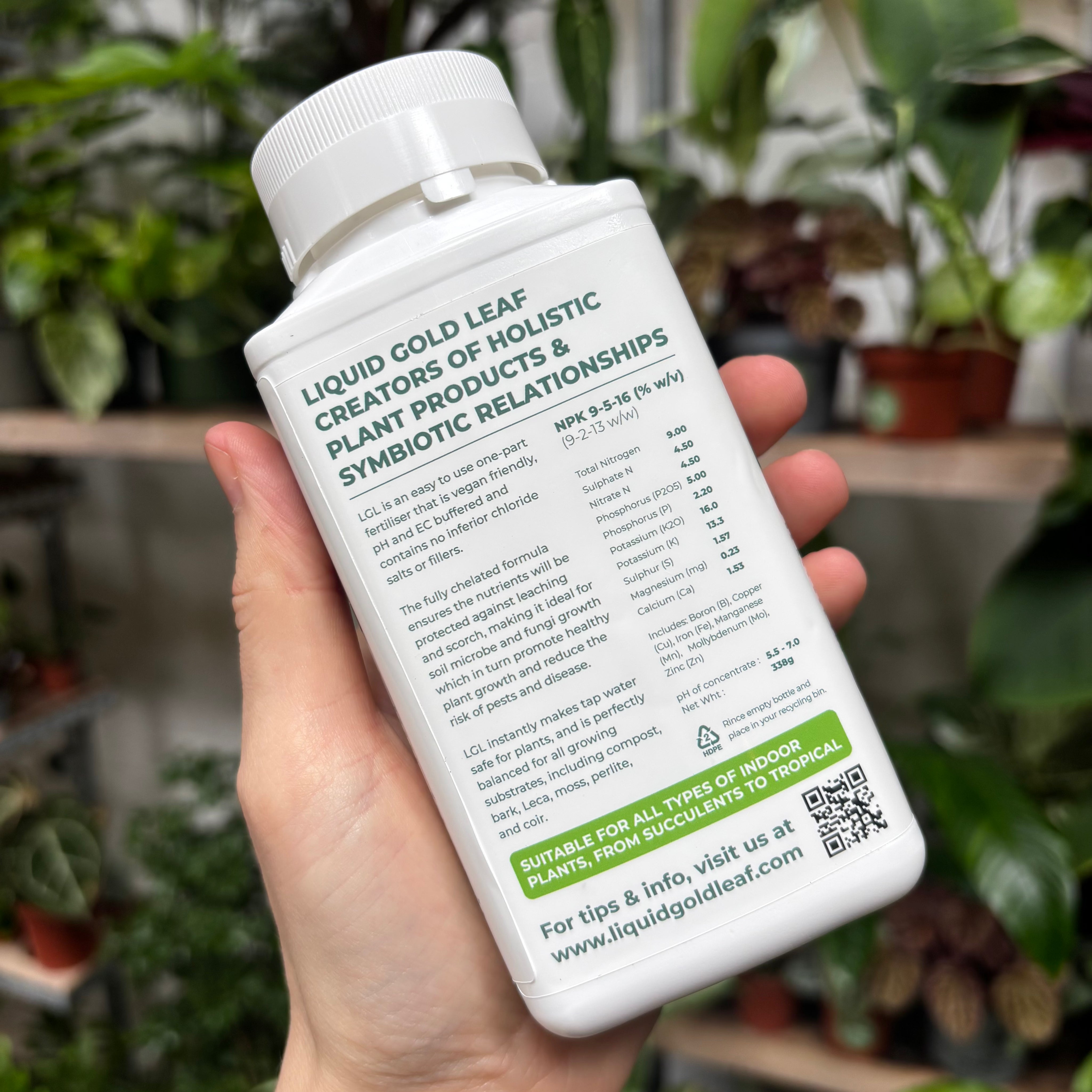 Liquid Gold Leaf Fertiliser in 250ml bottle at The Watered Garden