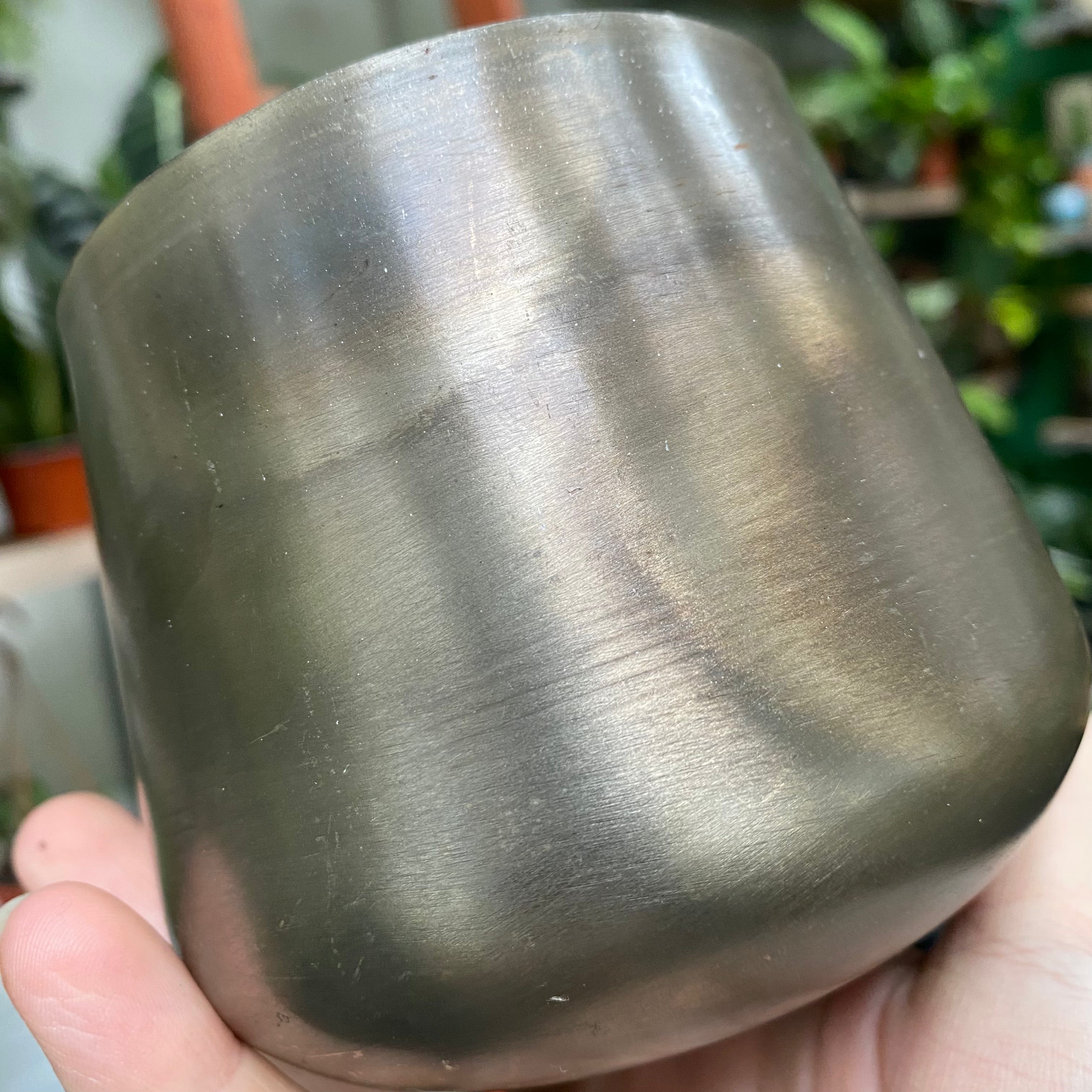 Pewter Plant Pot & Saucer
